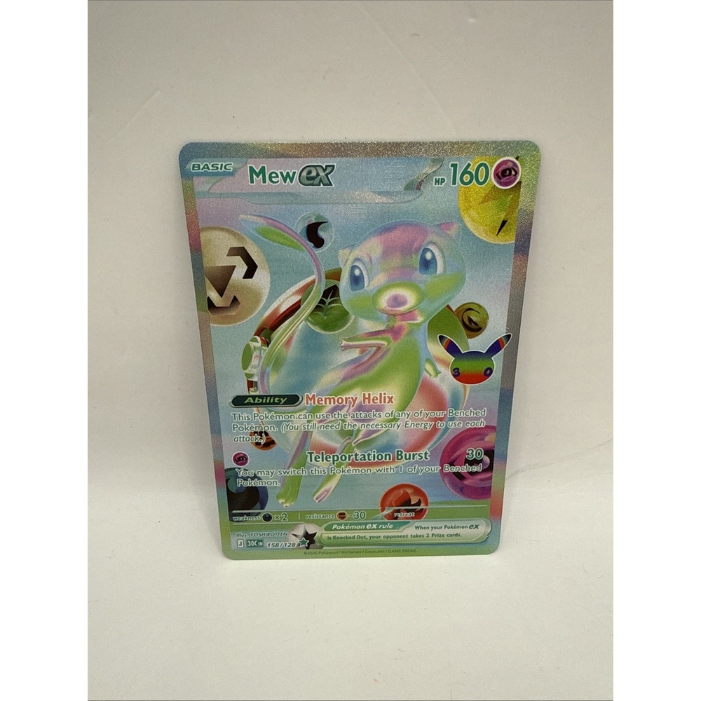 Mew Ex Future Rare Pokemon TCG 30th Celebration 158/128 ENGLISH Mint 🔥